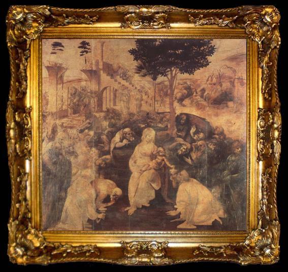 framed  LEONARDO da Vinci Adoration of the Magi (mk08), ta009-2